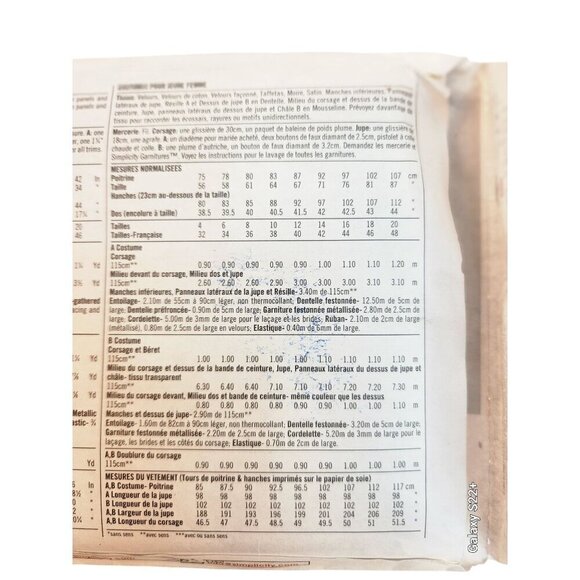 Simplicity 8750 Sewing Pattern Gothic Medieval Costume Size D 4-6-8 17 Pieces - Picture 9 of 9